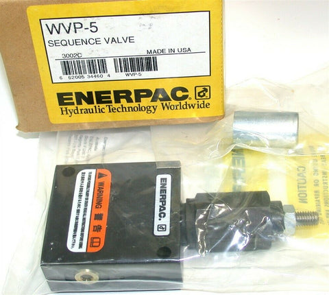 Enerpac Hydraulic Sequence Valve, 5000 psi, 1.6 gpm, 2-Way, Steel WVP-5 NIB