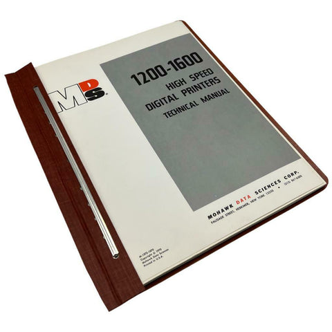 Mowhawk Data Sciences 1200-1600 High Speed Digital Printers Technical Manual