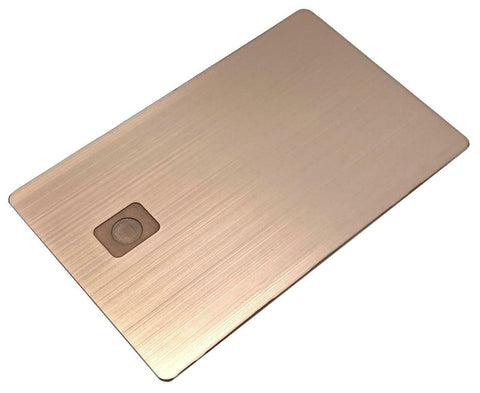 Heavy Metal Stainless Steel Credit Card Blank w/ Chip Slot & Mag Strip Rose Gold