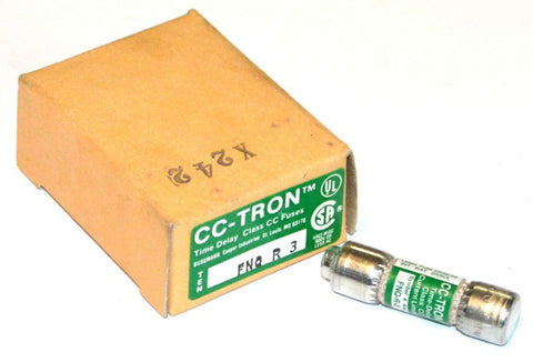 NEW CC-TRON FNQ R 3 TIME DELAY FUSES CLASS CC 600 VAC 3 AMPS (BOX OF 10)