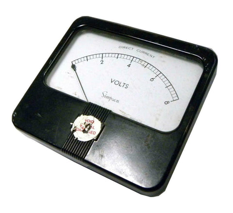SIMPSON DIRECT CURRENT VOLT PANEL METER 0-8 VDC
