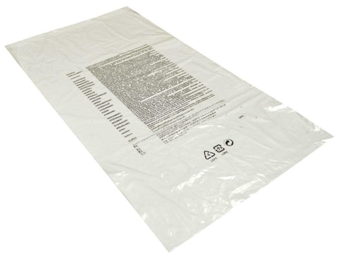 NEW CASE OF 500 19 X 32 + 1.75" LIP 34 LANGUAGE WARNING LABEL CLEAR PLASTIC BAGS