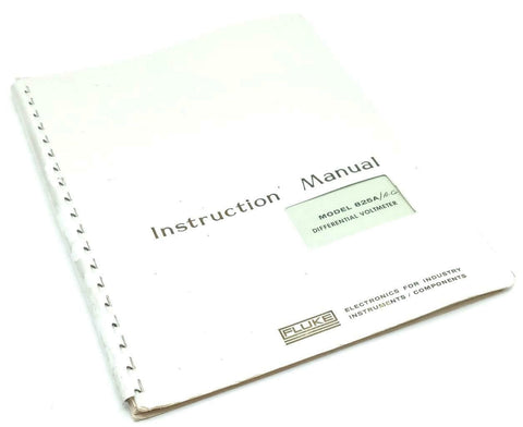 Fluke Model 825A Differential Voltmeter Instruction Manual