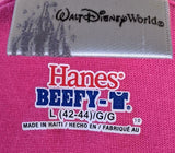 Hanes Walt Disney World Character Graphic Pink Short Sleeve Shirt Size Large