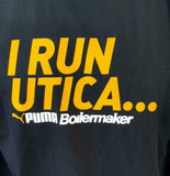 Anvil Men's I Run Utica Puma Boilermaker Black Short Sleeve Shirt Size Large