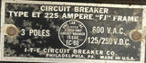 ITE ET4744 ET225 3-Pole Circuit Breaker 225A 600VAC 125/250VDC