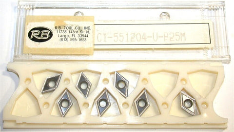 Lot of 7 New RB Tool Co. Carbide Inserts C1-551204-U-P25M325