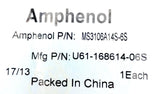 Amphenol MS3106A14S-6S 6-Position Circular MIL Spec Female Connector 13A 250V
