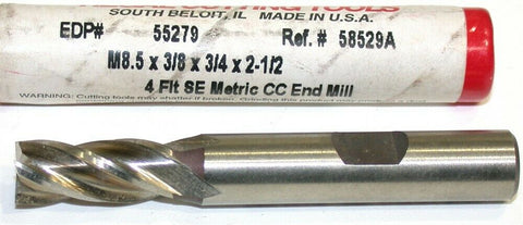 Up to 3 New Regal 8.5mm 4 Flute HSS End Mill 55279