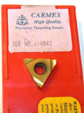 Lot of 9 New Carmex Tin Coated Carbide Threading Inserts 16 ER 0.35 ISO P25C