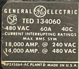 General Electric TED134060 3-Pole Circuit Breaker 60A 480V 3 Phase Bolt-On