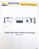 Bertan Series 205A/210 High Voltage Power Supplies Instruction Manual