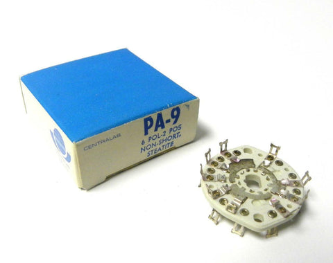 NEW CENTRALAB PA-9 6 POL - 2 POS NON-SHORT STEATITE