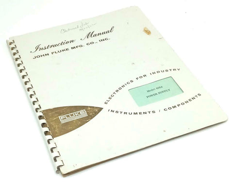 Fluke Model 408A Power Supply Instruction Manual