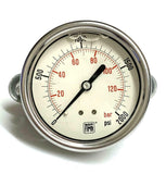 Nuova Fima HC1P-140P Liquid Filled Pressure Gauge 0-2000 PSI 1/4" NPT (2 Avail.)