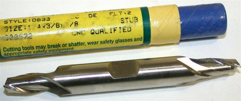 Up to 3 New DoAll 1/4" Diameter 3/8" Shank 2 Flute HSS Double End End Mill 58529