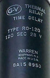 New G-V  GO-120  Thermal Relay Time Delay Relay 120 Seconds 28 V