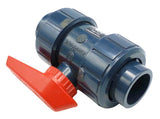 Asahi 98A01711F True Union Duo-Bloc PVC Ball Valve 1.25" 120°F Max 150PSI @ 70°F
