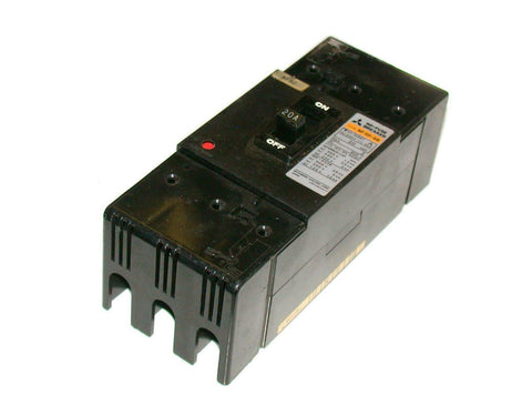 MITSUBISHI 3-POLE 20 AMP CIRCUIT BREAKER 6O0 VAC MODEL NF30-SB