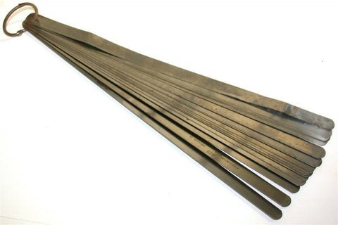 Lot of 17 Precision Steel Feeler Stock 0.0015" to .030" Thickness x 12" length