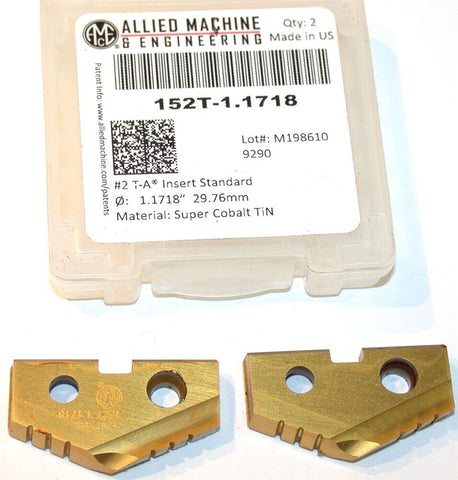 2 Allied Machine T-A 1.1718" Carbide Coated Spade Drilling Insert 152T-1.1718