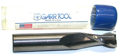 Garr Tool 9/16" 2-Flute 1 1/2" LOC Carbide End Mill Made in USA New