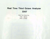 Bruel & Kjaer 3347 Real Time Third Octave Analyzer Service Manual