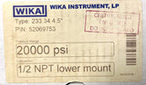 Wika 52069753 4.5" Liquid Filled XSEL Pressure Gauge 20000 PSI 1/2" NPT 233.34