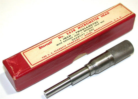 STARRETT .001 MICROMETER HEAD 0 TO 1 INCH NO. 263R