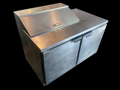 Beverage-Air SPE48-08 48" 2 Door Stainless Refrigerated Sandwich Prep Table
