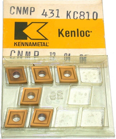 Lot of 6 Kennametal Kenloc Indexable Carbide Turning Inserts CNMP 431 KC810