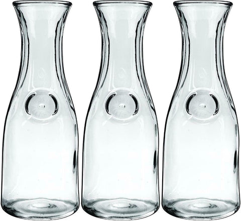 Anchor Hocking 139UR 4-1/8" x 11" Glass Glass Carafe Decanter 1 Liter - 3 Pack