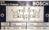 Bosch 0-811-024-122 Electromagnetic Solenoid Valve 286 3500Psi 250bar 24VDC 7.4A