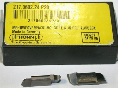 lot of 2 New Ph Horn Carbide Grooving Corner Relief Inserts 217.0602.24 P20