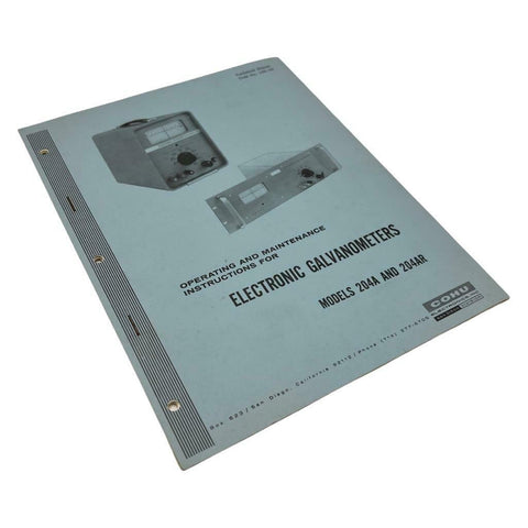Cohu Models 204A & 204AR Electronic Galvanometers Instruction Manual