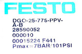 Festo Magnetic Air Cylinder Slide 30" Stroke 1" Bore DGO-25-775-PPV-A-B New