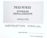 Tektronix 7633/R7633 Storage Oscilloscope Operators Instruction Manual