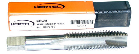 Hertel 5/8"-11 UNC LH H3 3-Flute High Speed Steel Spiral Point Plug Tap 5991020