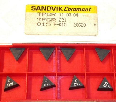 Lot of 8 Sandvik Indexable TPGR 221 Turning Carbide Inserts TPGR 11 03 04 221