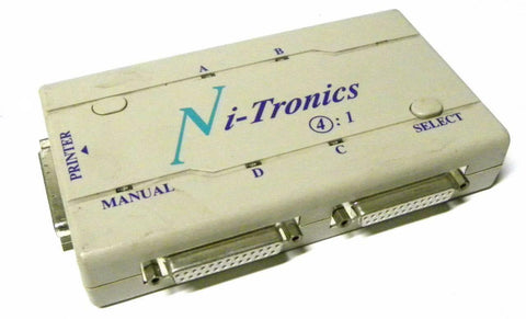 NITRONICS MK-41FB 4 PORT PRINTER SWITCHER - AUTO OR MANUAL WITH 9 VOLT ADAPTER