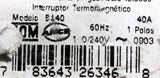 Siemens B140 1 Pole Twin Circuit Breaker 40A 120/240VAC 1 PH Bolt-On Mount