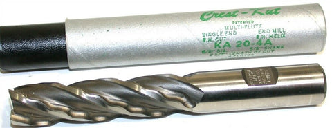 Up to 4 New Weldon 5/8" Diameter 5/8" Shank 4 Flute Crest-Kut End Mill KB 20-4A