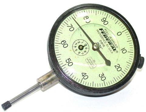Federal Large 1" Range Dial .001" Indicator W/ Rev Counter Model D8IS