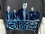 Alstyle Men's 3 Doors Down 2010 Tour Graphic Gray Short Sleeve Shirt Size Large
