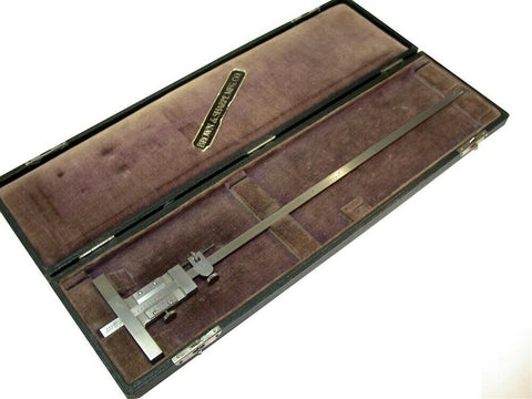Brown & Sharpe 0 To 12" Vernier Depth Gage #600 w/ Carrying Case