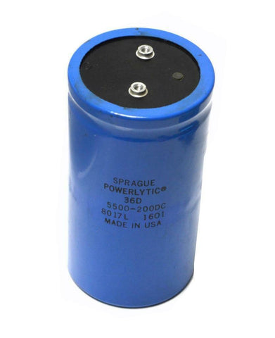SPRAGUE POWERLYTIC 8017L CAPACITOR 5500 UF 200 VDC TYPE 36D