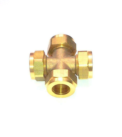 New Unbranded Brass 4-Way Compression Cross Tee 7/8"