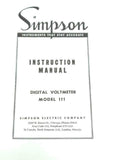 Simpson Model 111 Digital Voltmeter Instruction Manual