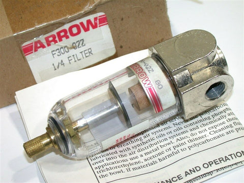 NEW ARROW AIR FILTER 1/4" NPT F300-02