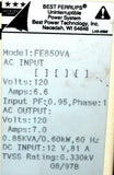 BEST POWER FERRUPS FE850VA UNINTERUPTIBLE POWER SYSTEM 120VAC @ 7 A - SOLD AS IS
